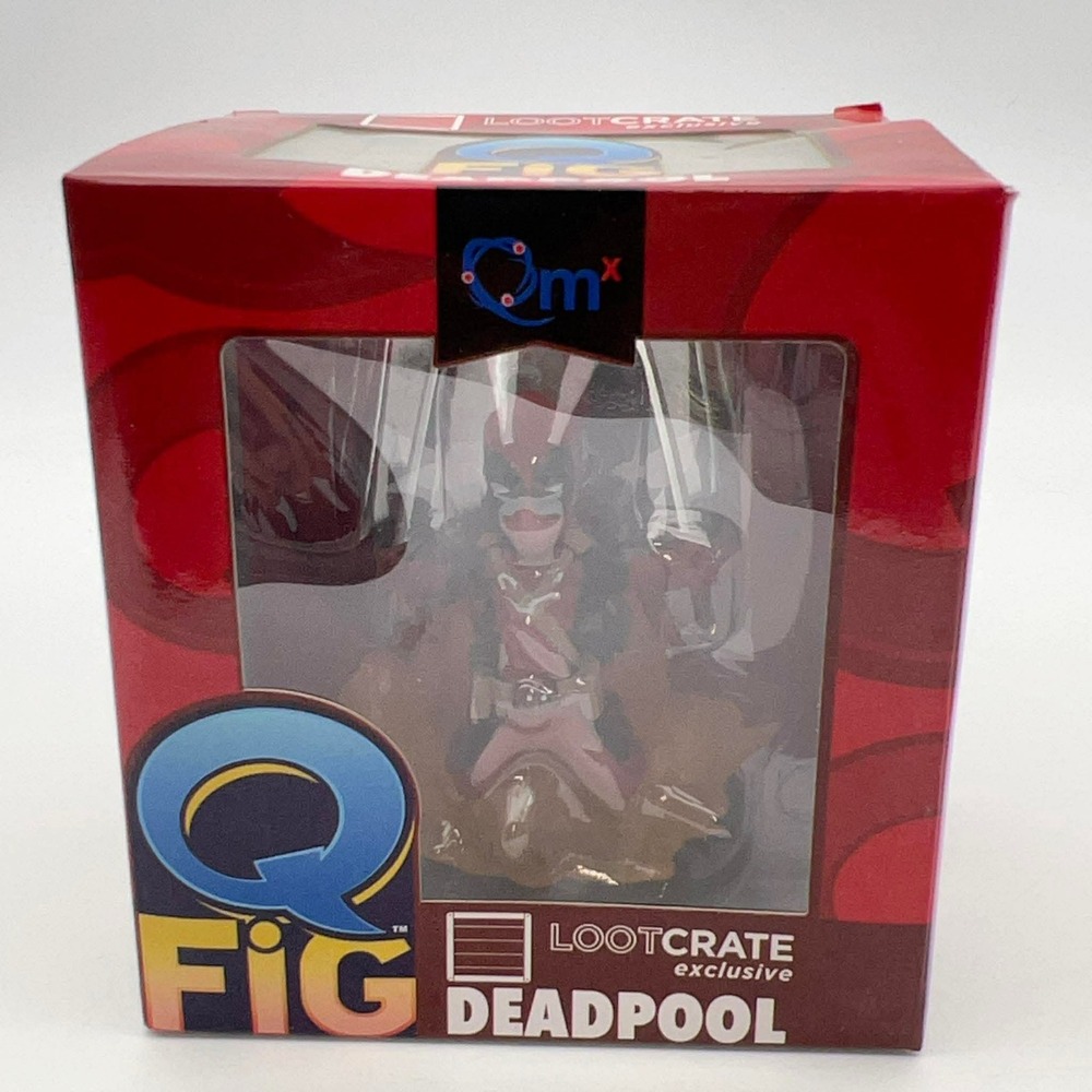 Marvel Deadpool Q-Fig Loot Crate Exclusive QMx Quantum‎ Mechanix Figure Red Box